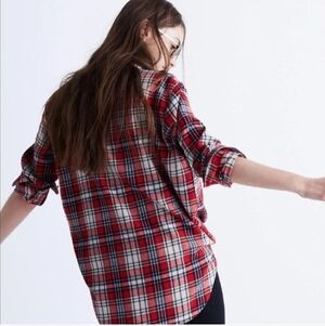 Madewell Plaid Striped Flannel Oversized Shirt  Size Small